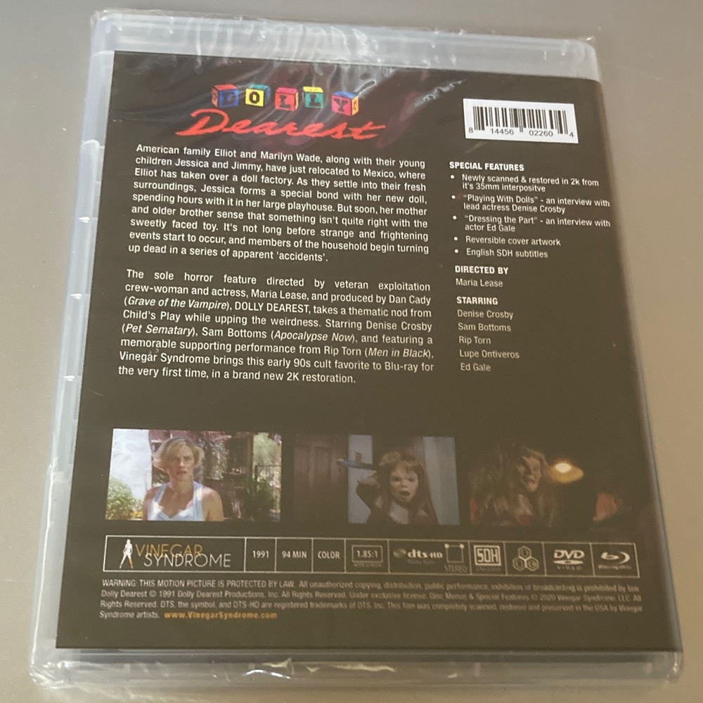 Dolly dearest vinegar syndrome bluray sealed regions a  b and c - Picture 2 of 3